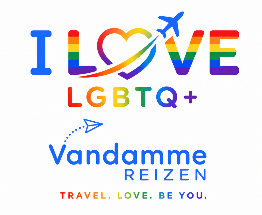 I Love LGBTQ+ Travel by Reizen Vandamme logo